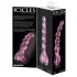 Icicles No. 43 - dildo din sticlă cu bile inimă - roz