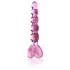 Icicles No. 43 - dildo din sticlă cu bile inimă - roz