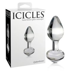 Icicles No. 44 - conic, plug anal din sticlă (transparent)