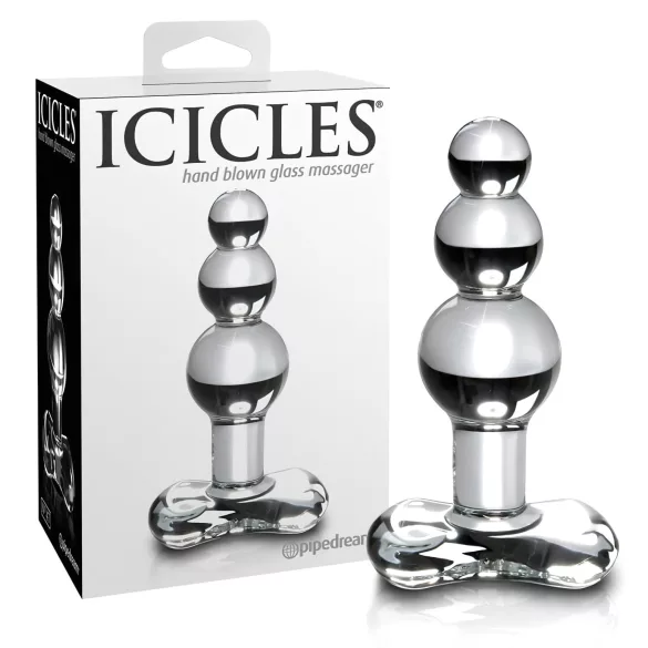 Icicles No. 47 - dop anal cu 3 bile - sticlă transparentă
