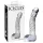 Icicles No. 61 - dildo din sticlă cu testicule și penis - transparent
