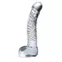 Icicles No. 61 - dildo din sticlă cu testicule și penis - transparent
