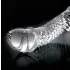Icicles No. 61 - dildo din sticlă cu testicule și penis - transparent
