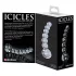 Icicles No. 66 - dildo din sticlă curbat cu bile - transparent