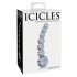 Icicles No. 66 - dildo din sticlă curbat cu bile - transparent