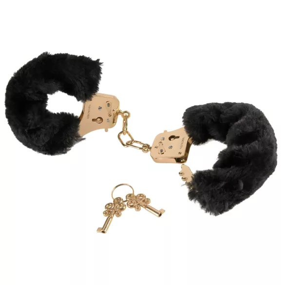 Pipedream Fetish Fantasy Gold - cătușe plușate - negru