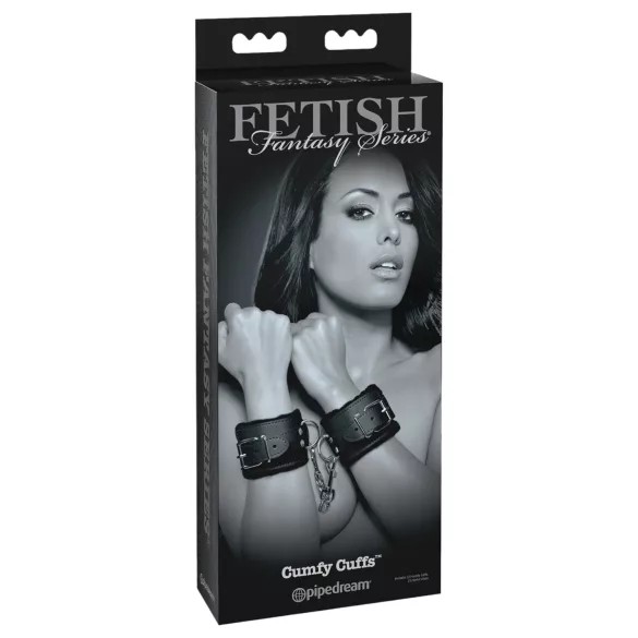 Fetish - cătușe moi - piele sintetică neagră