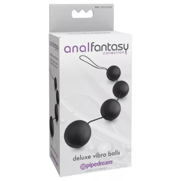 Anal Fantasy - mărgele anale cu bilă internă - silicon negru