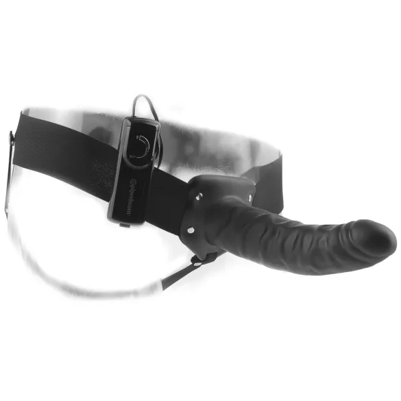 Pipedream Fetish Strap-On 8 - vibrator cu ham, gol pe interior (negru)