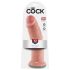 King Cock 10 - dildo cu ventuză mare (25cm) - culoare naturală