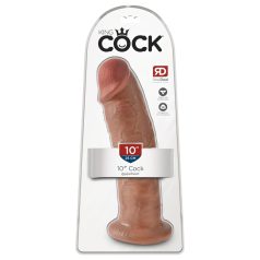   King Cock 10 - dildou uriaș cu ventuză (25cm) - natur închis