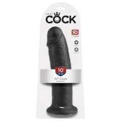 King Cock 10 - dildo cu ventuză (25cm) - negru
