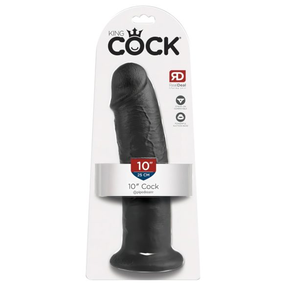 King Cock 10 - dildo cu ventuză (25cm) - negru