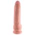 King Cock 9 - dildo cu ventuză și testicule (23cm) - natural