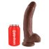 King Cock 9 - dildo maro cu ventuză și testicule (23cm)