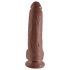 King Cock 9 - dildo maro cu ventuză și testicule (23cm)