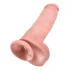 King Cock - dildo cu ventuză și testicule - 28cm natur