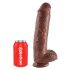 King Cock 11 - dildo maro cu ventuză și testicule (28cm)