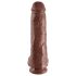 King Cock 11 - dildo maro cu ventuză și testicule (28cm)