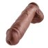 King Cock 11 - dildo maro cu ventuză și testicule (28cm)