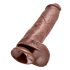 King Cock 11 - dildo maro cu ventuză și testicule (28cm)