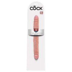 King Cock 12 Slim - dublu dildo realist (31cm) - natur