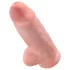 King Cock - dildo cu ventuză și testicule - 23cm - culoare naturală
