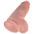 King Cock - dildo cu ventuză și testicule - 23cm - culoare naturală