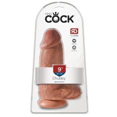 King Cock 9 Chubby - dildo cu ventuză (23cm) - nuanță naturală închisă   King Cock 9 Chubby - dildo cu ventuză (23cm) - nuanță naturală închisă