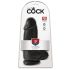 King Cock 9 Chubby - dildo ventuză, cu testicule (23cm) - negru