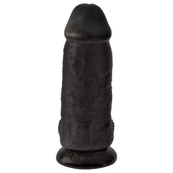King Cock - dildou cu ventuză și testicule - 23cm - negru