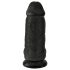 King Cock 9 Chubby - dildo ventuză, cu testicule (23cm) - negru