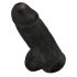 King Cock 9 Chubby - dildo ventuză, cu testicule (23cm) - negru