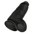 King Cock 9 Chubby - dildo ventuză, cu testicule (23cm) - negru