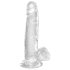 King Cock Clear 7 - dildo cu ventuză și testicule (18cm)