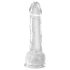 King Cock Clear 7 - dildo cu ventuză și testicule (18cm)