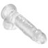King Cock Clear 7 - dildo cu ventuză și testicule (18cm)