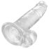 King Cock Clear 7 - dildo cu ventuză și testicule (18cm)