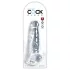 King Cock Clear 8 - dildo cu ventuză și testicule - 20cm