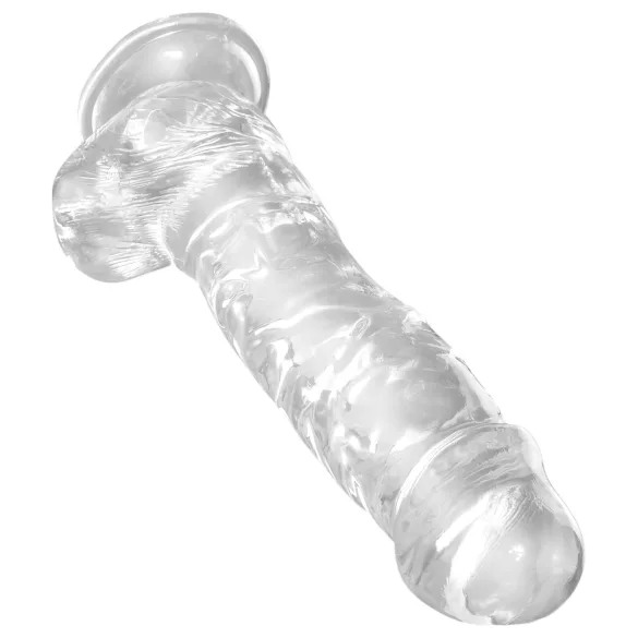 King Cock Clear 8 - dildo cu ventuză și testicule - 20cm