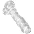 King Cock Clear 8 - dildo cu ventuză și testicule - 20cm