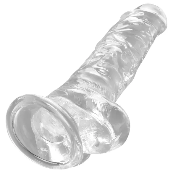 King Cock Clear 8 - dildo cu ventuză și testicule - 20cm