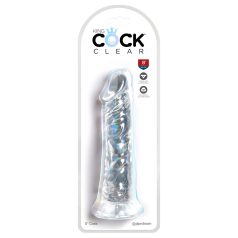 King Cock Clear 8 - dildo mare cu ventuză (20cm)
