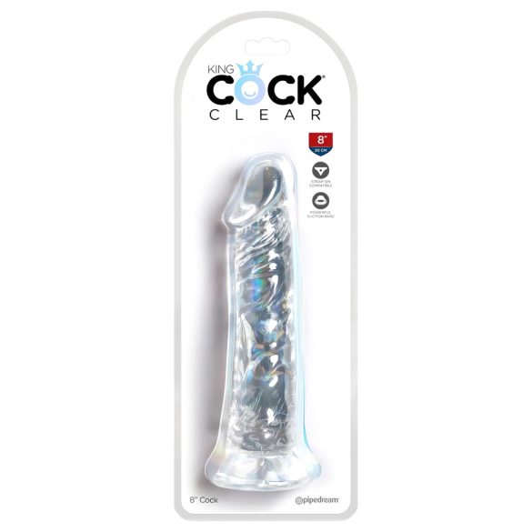 King Cock Clear 8 - dildo mare cu ventuză (20cm)