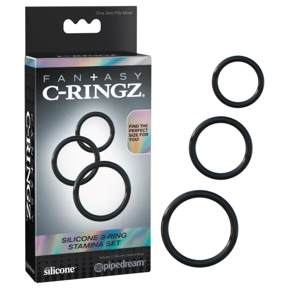Fantasy C-Ringz - set inele pentru penis - silicon - negru