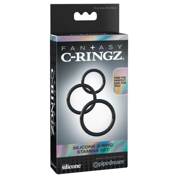 Fantasy C-Ringz - set inele pentru penis - silicon - negru