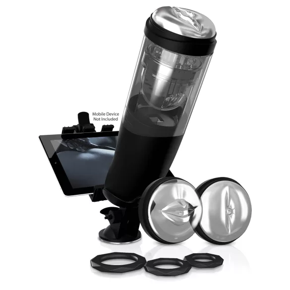 PDX Mega-Bator - masturbator automat rotativ și vertical - negru