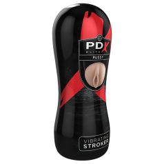   PDX Pussy Vibrating Stroker - dispozitiv vibrant realist (natur)