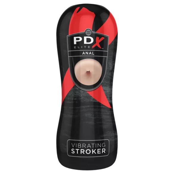 PDX Elite - masturbator anal cu vibrații (culoare naturală)