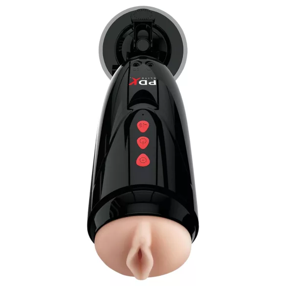 PDX Elite - masturbator tip vagin cu vibrații - silicon negru